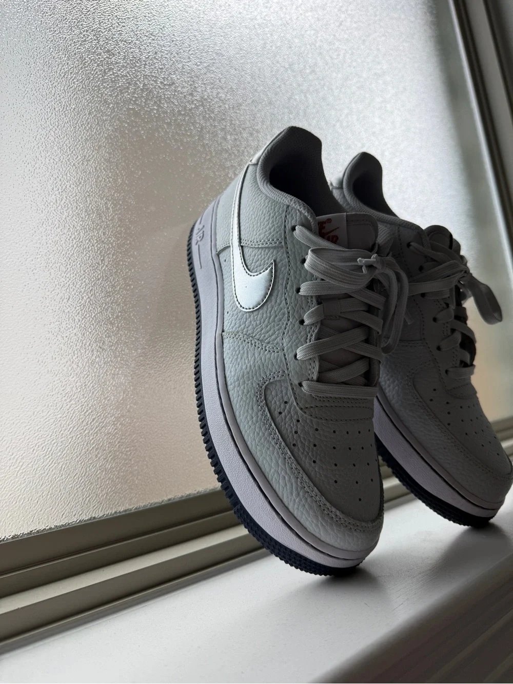 Nike AirForce Light Grey with Silver Swoosh